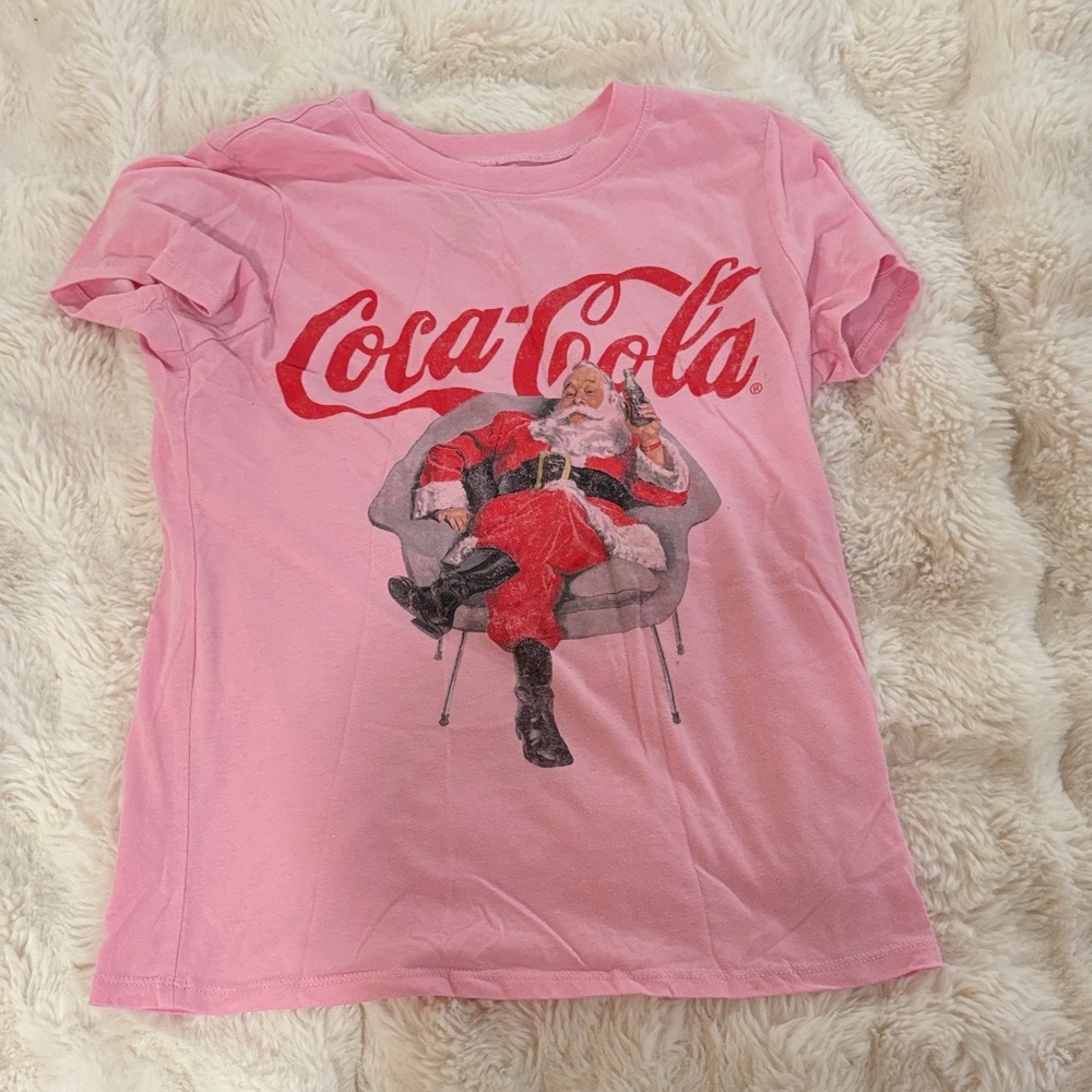 Coca Cola Kids Pink Santa T-Shirt